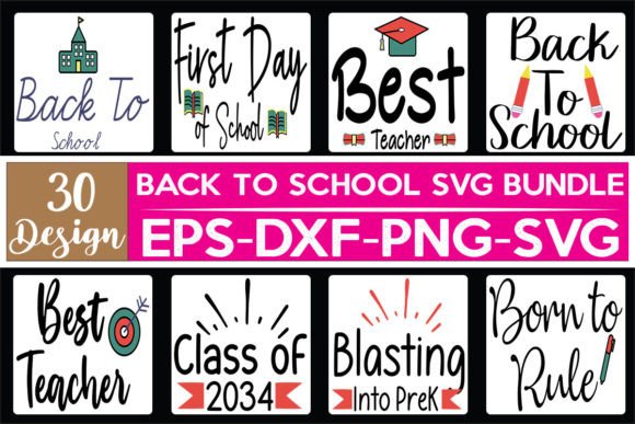 30 Back to School SVG Bundle