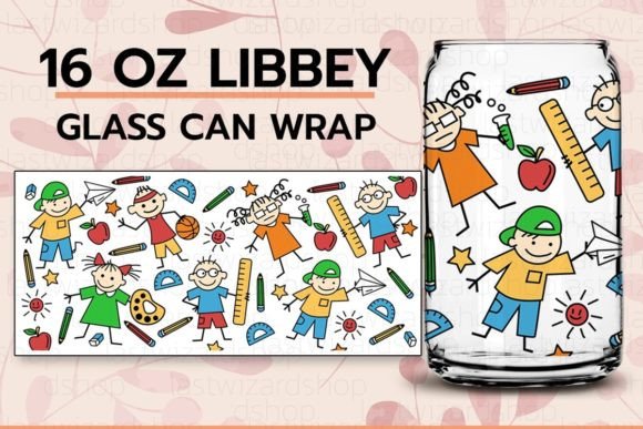 Back to School 16oz Libbey Beer Can Svg