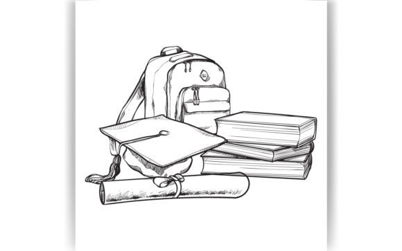 Back to School Bag with Book Big Doodles: A Versatile Digital Asset for Creative Professionals