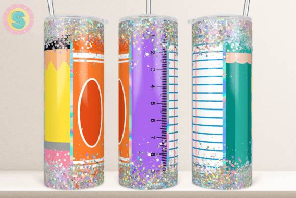 Back to School Glitter 20Oz Tumbler Wrap