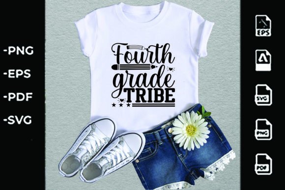 Back to School SVG Design, Fourth Grade T