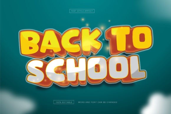 Back to School Text Style Effect Editable