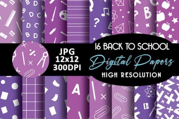 Purple Back to School Digital Papers: A Versatile Resource for Creative Projects